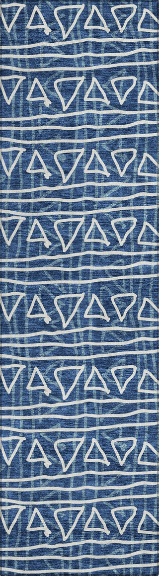 Piper Looms Chantille Bohemian ACN730 Navy Machine Washable Area Rug Runner Main Image