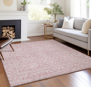 Piper Looms Chantille Bohemian ACN730 Pink Machine Washable Area Rug Lifestyle Image Feature