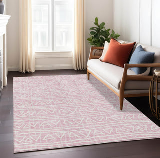 Piper Looms Chantille Bohemian ACN730 Pink Machine Washable Area Rug Lifestyle Image Feature