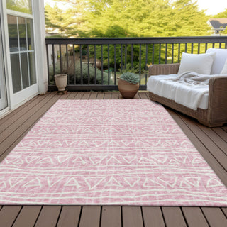 Piper Looms Chantille Bohemian ACN730 Pink Machine Washable Area Rug Outdoor Lifestyle Image Feature