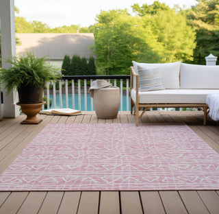 Piper Looms Chantille Bohemian ACN730 Pink Machine Washable Area Rug Outdoor Lifestyle Image Feature
