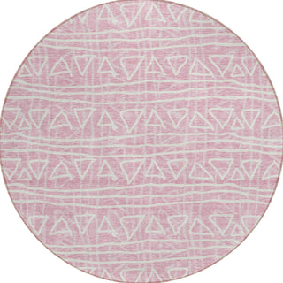 Piper Looms Chantille Bohemian ACN730 Pink Machine Washable Area Rug Round Main Image