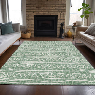 Piper Looms Chantille Bohemian ACN730 Sage Machine Washable Area Rug Lifestyle Image Feature