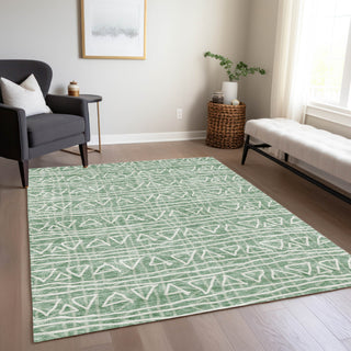Piper Looms Chantille Bohemian ACN730 Sage Machine Washable Area Rug Lifestyle Image Feature
