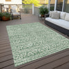 Piper Looms Chantille Bohemian ACN730 Sage Machine Washable Area Rug Outdoor Lifestyle Image Feature