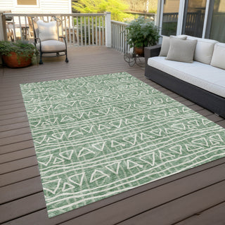 Piper Looms Chantille Bohemian ACN730 Sage Machine Washable Area Rug Outdoor Lifestyle Image Feature