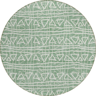 Piper Looms Chantille Bohemian ACN730 Sage Machine Washable Area Rug Round Main Image