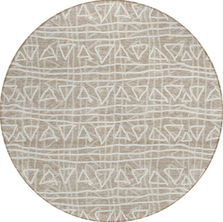 Piper Looms Chantille Bohemian ACN730 Taupe Machine Washable Area Rug Round Main Image