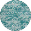 Piper Looms Chantille Bohemian ACN730 Teal Machine Washable Area Rug Round Main Image