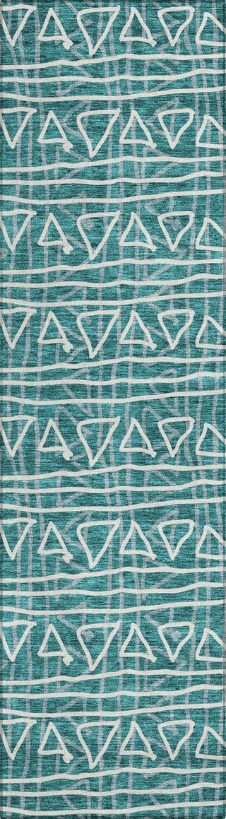 Piper Looms Chantille Bohemian ACN730 Teal Machine Washable Area Rug Runner Main Image