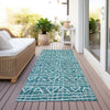 Piper Looms Chantille Bohemian ACN730 Teal Machine Washable Area Rug Runner Outdoor Lifestyle Image Feature