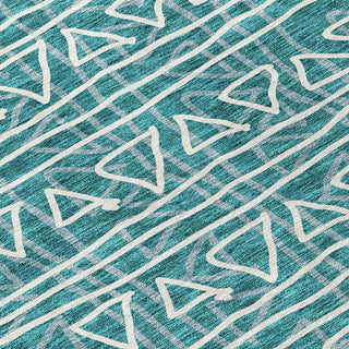 Piper Looms Chantille Bohemian ACN730 Teal Machine Washable Area Rug Swatch Image