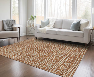 Piper Looms Chantille Bohemian ACN730 Terracotta Machine Washable Area Rug Lifestyle Image Feature