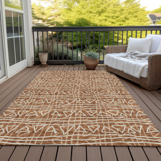 Piper Looms Chantille Bohemian ACN730 Terracotta Machine Washable Area Rug Outdoor Lifestyle Image Feature