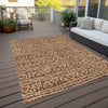 Piper Looms Chantille Bohemian ACN730 Terracotta Machine Washable Area Rug Outdoor Lifestyle Image Feature