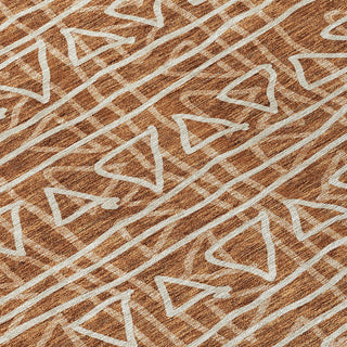 Piper Looms Chantille Bohemian ACN730 Terracotta Machine Washable Area Rug Swatch Image