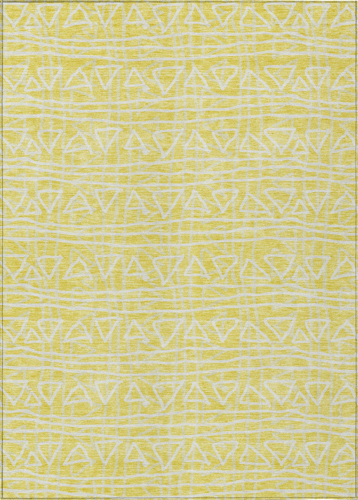 Piper Looms Chantille Bohemian ACN730 Yellow Machine Washable Area Rug main image