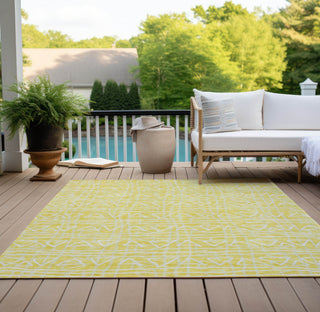Piper Looms Chantille Bohemian ACN730 Yellow Machine Washable Area Rug Outdoor Lifestyle Image Feature