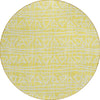 Piper Looms Chantille Bohemian ACN730 Yellow Machine Washable Area Rug Round Main Image