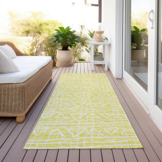 Piper Looms Chantille Bohemian ACN730 Yellow Machine Washable Area Rug Runner Outdoor Lifestyle Image Feature