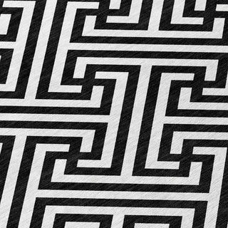 Piper Looms Chantille Geometric ACN731 Black Machine Washable Area Rug Swatch Image