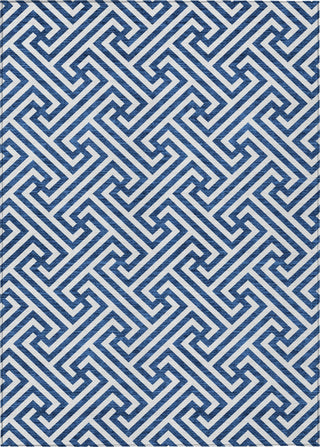 Piper Looms Chantille Geometric ACN731 Blue Machine Washable Area Rug main image