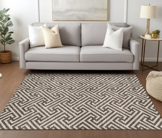 Piper Looms Chantille Geometric ACN731 Brown Machine Washable Area Rug Lifestyle Image Feature