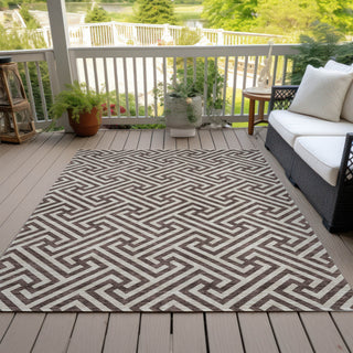 Piper Looms Chantille Geometric ACN731 Brown Machine Washable Area Rug Outdoor Lifestyle Image Feature