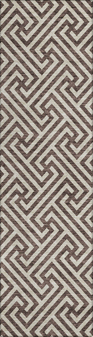 Piper Looms Chantille Geometric ACN731 Brown Machine Washable Area Rug Runner Main Image