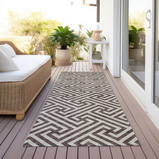 Piper Looms Chantille Geometric ACN731 Brown Machine Washable Area Rug Runner Outdoor Lifestyle Image Feature
