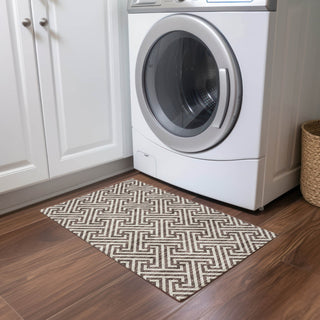 Piper Looms Chantille Geometric ACN731 Brown Machine Washable Area Rug Scatter Lifestyle Image Feature