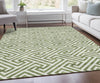 Piper Looms Chantille Geometric ACN731 Green Machine Washable Area Rug Lifestyle Image Feature