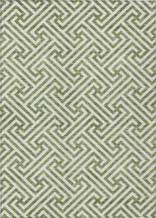 Piper Looms Chantille Geometric ACN731 Green Machine Washable Area Rug main image