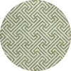 Piper Looms Chantille Geometric ACN731 Green Machine Washable Area Rug Round Main Image