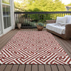 Piper Looms Chantille Geometric ACN731 Merlot Machine Washable Area Rug Outdoor Lifestyle Image Feature