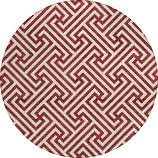 Piper Looms Chantille Geometric ACN731 Merlot Machine Washable Area Rug Round Main Image