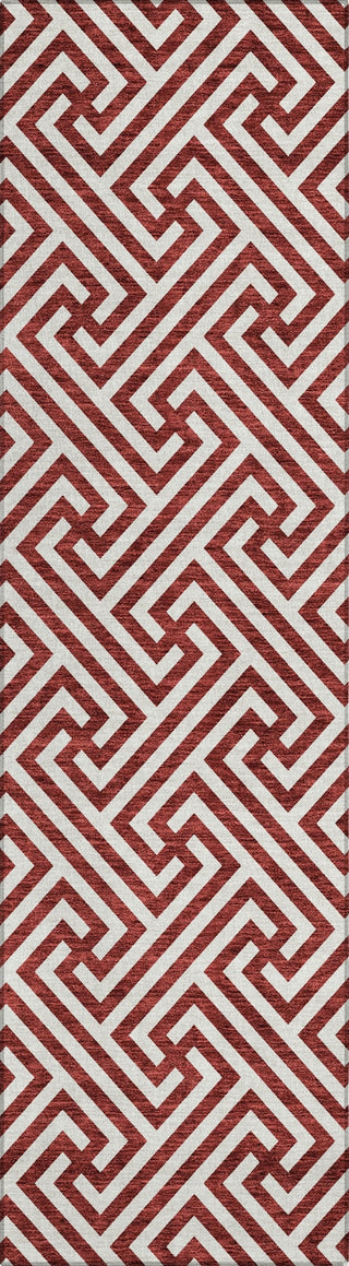 Piper Looms Chantille Geometric ACN731 Merlot Machine Washable Area Rug Runner Main Image