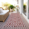 Piper Looms Chantille Geometric ACN731 Merlot Machine Washable Area Rug Runner Outdoor Lifestyle Image Feature