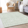 Piper Looms Chantille Geometric ACN731 Mint Machine Washable Area Rug Lifestyle Image Feature