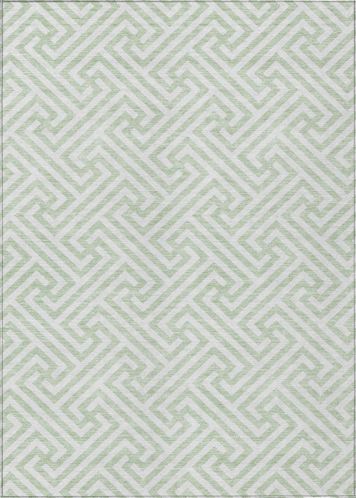 Piper Looms Chantille Geometric ACN731 Mint Machine Washable Area Rug main image