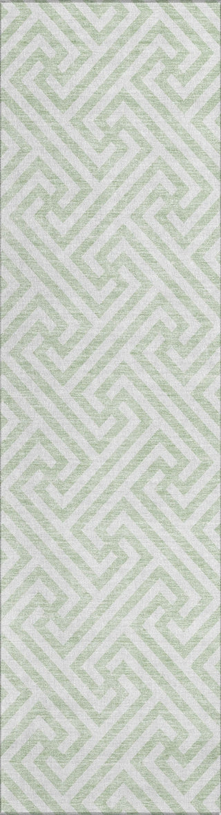 Piper Looms Chantille Geometric ACN731 Mint Machine Washable Area Rug Runner Main Image