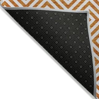 Piper Looms Chantille Geometric ACN731 Orange Machine Washable Area Rug Backing Image