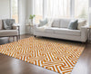 Piper Looms Chantille Geometric ACN731 Orange Machine Washable Area Rug Lifestyle Image Feature