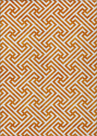 Piper Looms Chantille Geometric ACN731 Orange Machine Washable Area Rug main image