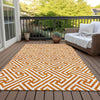 Piper Looms Chantille Geometric ACN731 Orange Machine Washable Area Rug Outdoor Lifestyle Image Feature