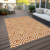 Piper Looms Chantille Geometric ACN731 Orange Machine Washable Area Rug Outdoor Lifestyle Image Feature