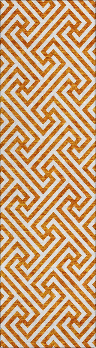 Piper Looms Chantille Geometric ACN731 Orange Machine Washable Area Rug Runner Main Image