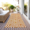 Piper Looms Chantille Geometric ACN731 Orange Machine Washable Area Rug Runner Outdoor Lifestyle Image Feature
