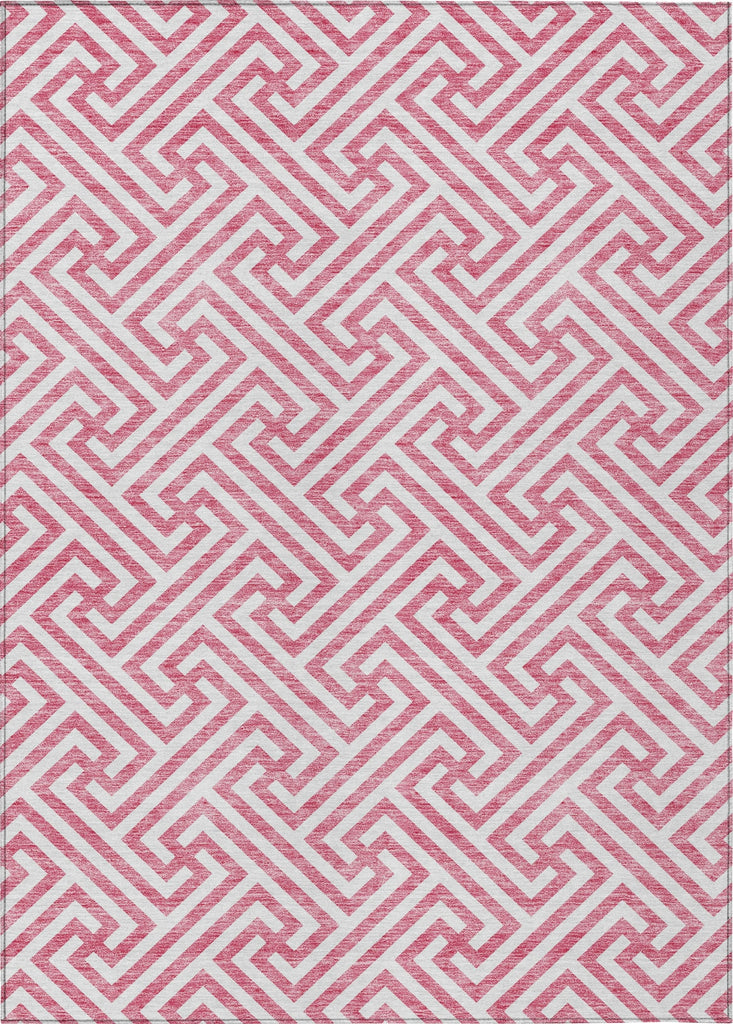 Piper Looms Chantille Geometric ACN731 Pink Machine Washable Area Rug main image