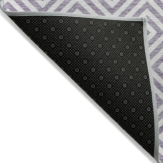 Piper Looms Chantille Geometric ACN731 Purple Machine Washable Area Rug Backing Image